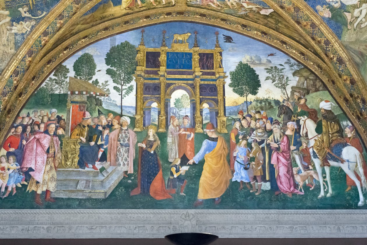 St Catherines disputas, Hall of the Saints, Borgia-leiligheter (fresco) av Bernardino di Betto (& studio) Pinturicchio