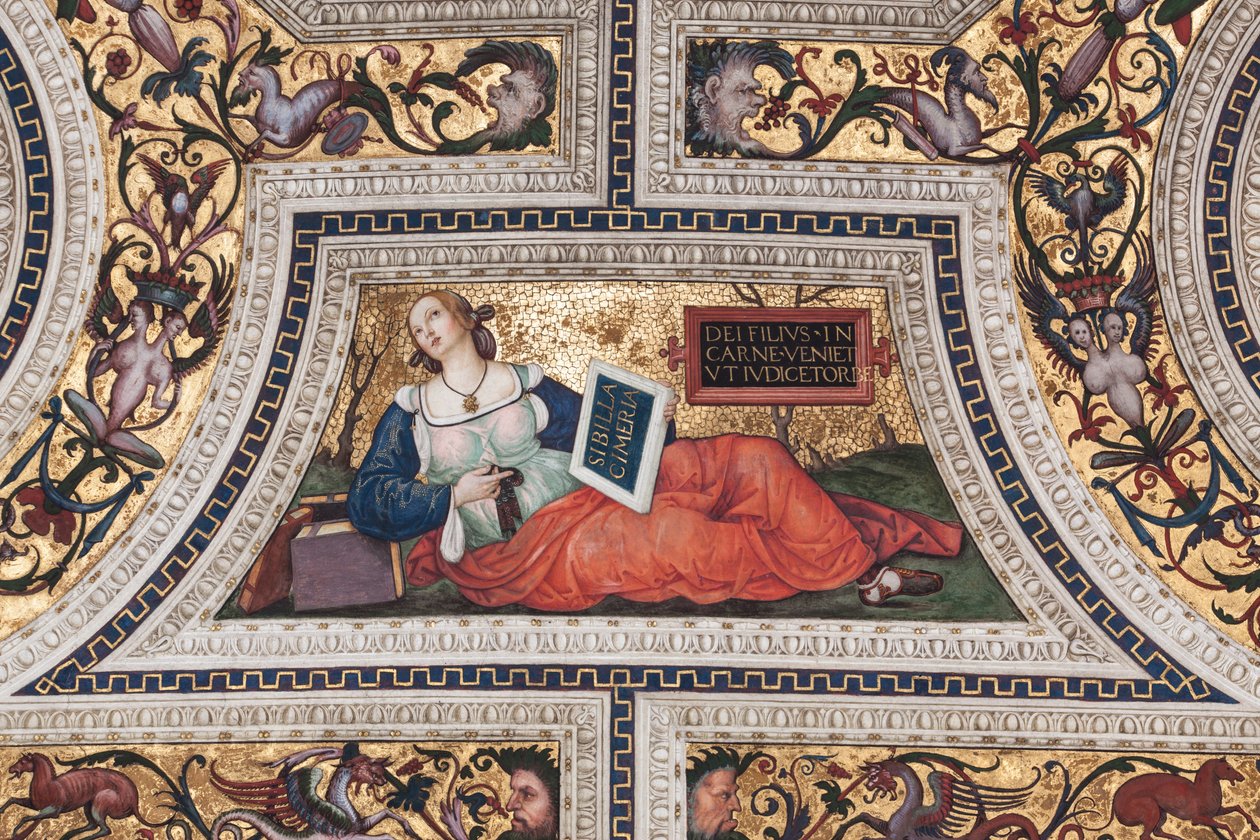 Cimerian Sibyl, detalj av The Sibyls (fresco av Bernardino di Betto Pinturicchio