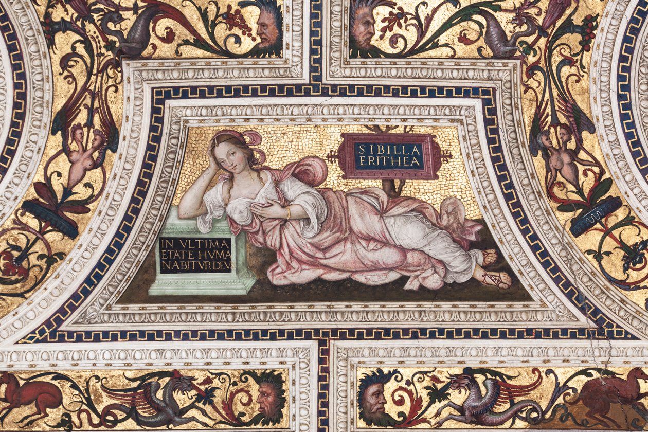 Eritrea Sibyl, detalj av The Sibyls (fresco av Bernardino di Betto Pinturicchio