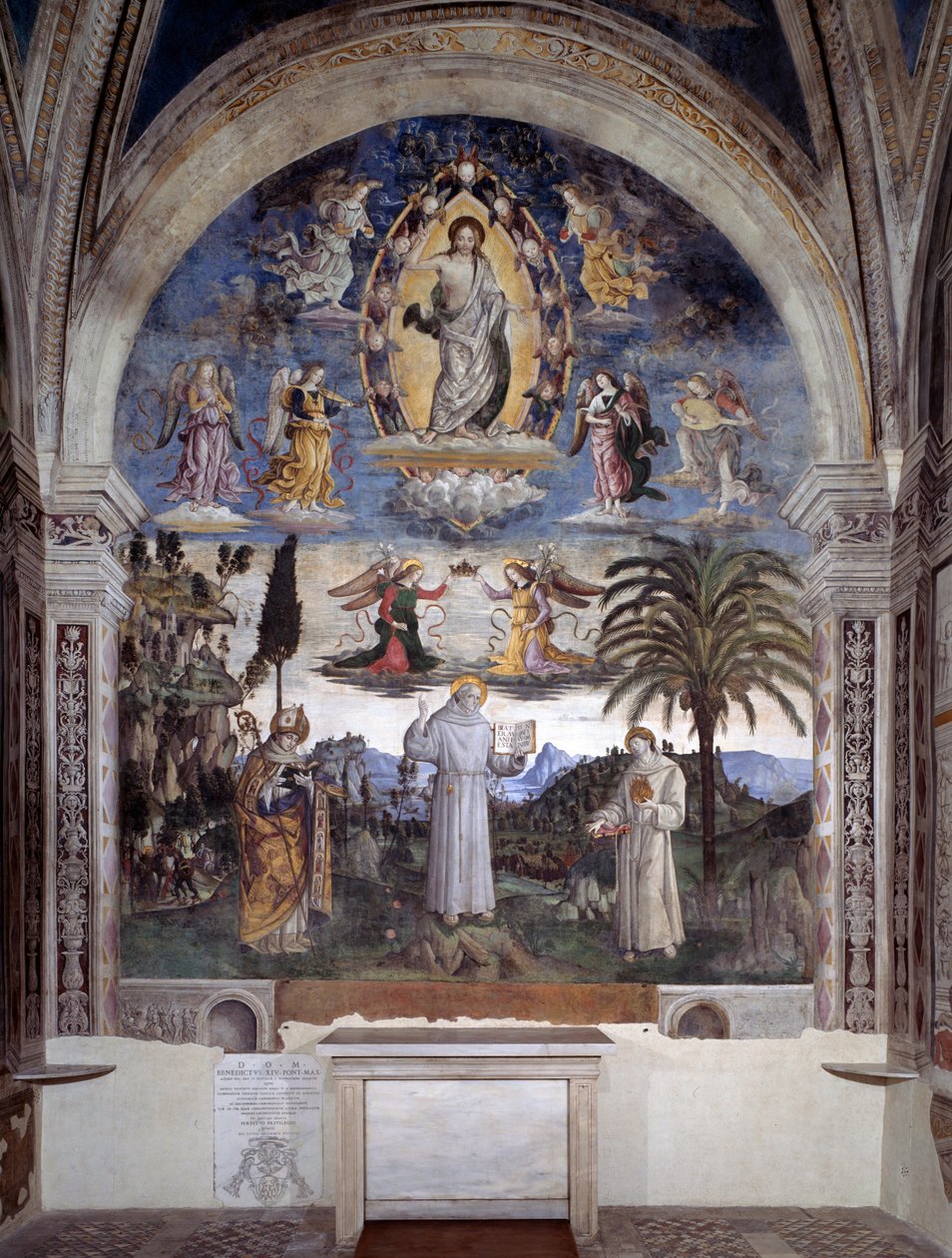 Glory of Bernardino of Siena (Fresco, ca. 1486) av Bernardino di Betto Pinturicchio