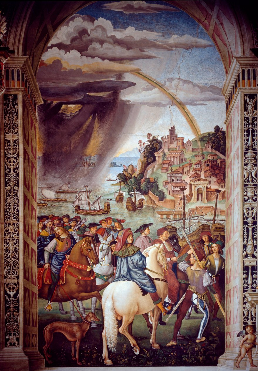 Livet til pave Pio (Pius) II (Enea Silvio Piccolomini av Bernardino di Betto Pinturicchio