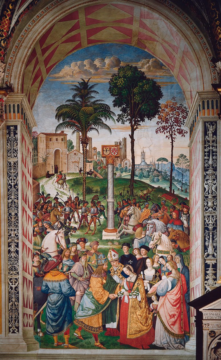 Livet til pave Pio (Pius) II (Enea Silvio Piccolomini av Bernardino di Betto Pinturicchio