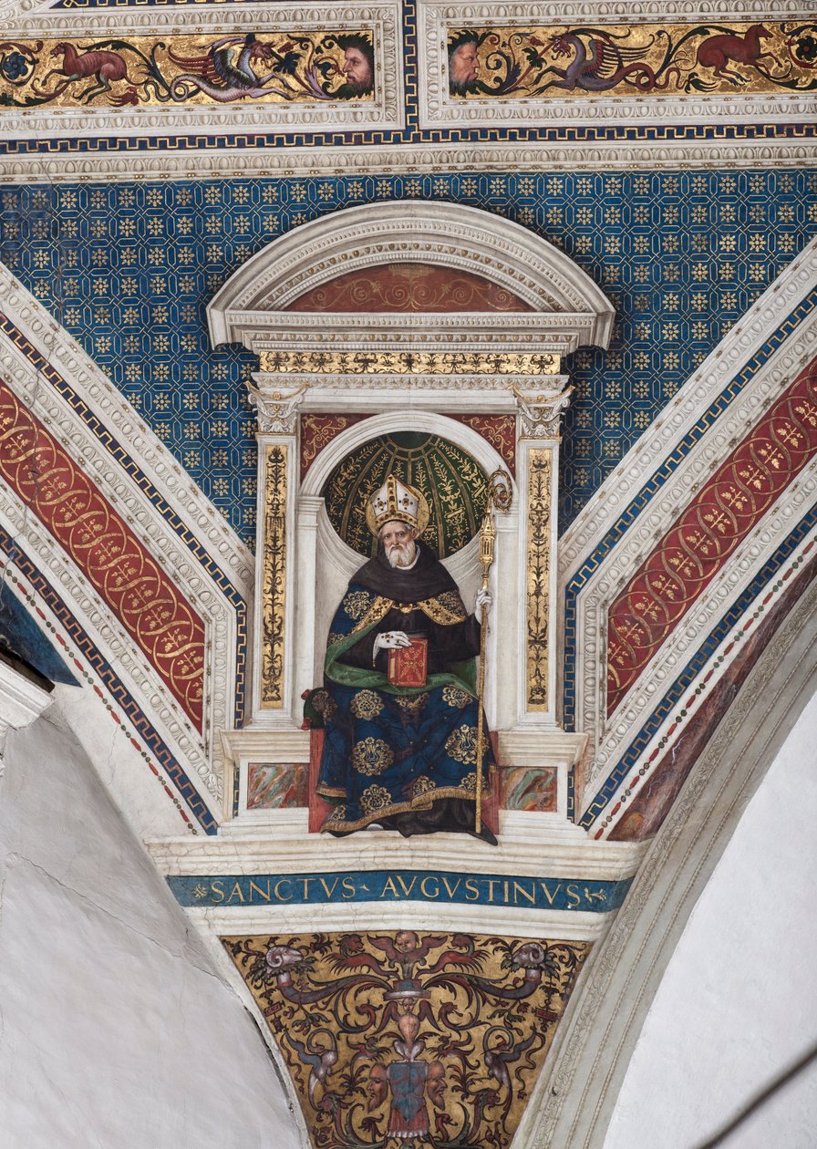 St Augustine of Hippo, detalj av Doctors of Church (fresco av Bernardino di Betto Pinturicchio
