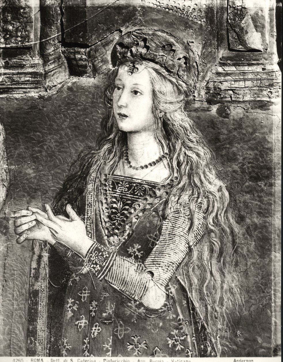 St. Catherine, muligens et portrett av Lucrezia Borgia (1480-1519) fra Lives of the Saints-syklusen, Sala dei Santi, 1492-94 av Bernardino di Betto Pinturicchio