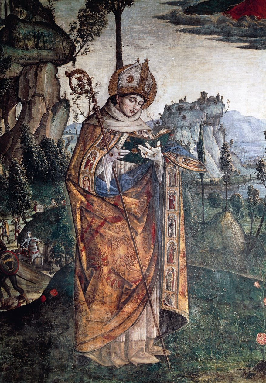St Louis av Toulouse, detalj fra Glory of St Bernardino av Bernardino di Betto Pinturicchio