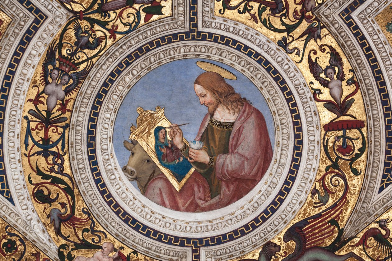 St Luke, detalj av The Four Evangelists (fresco av Bernardino di Betto Pinturicchio