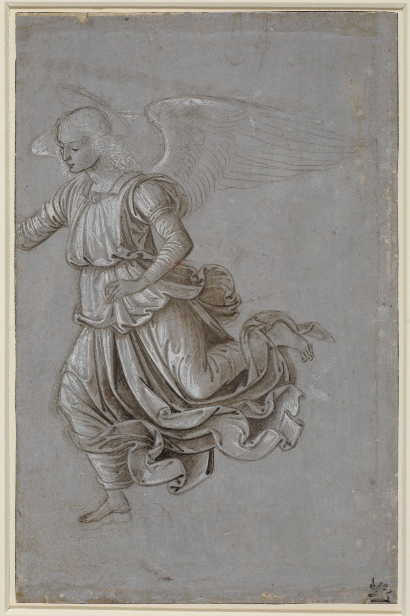 Studie av en flygende engel av Bernardino di Betto Pinturicchio
