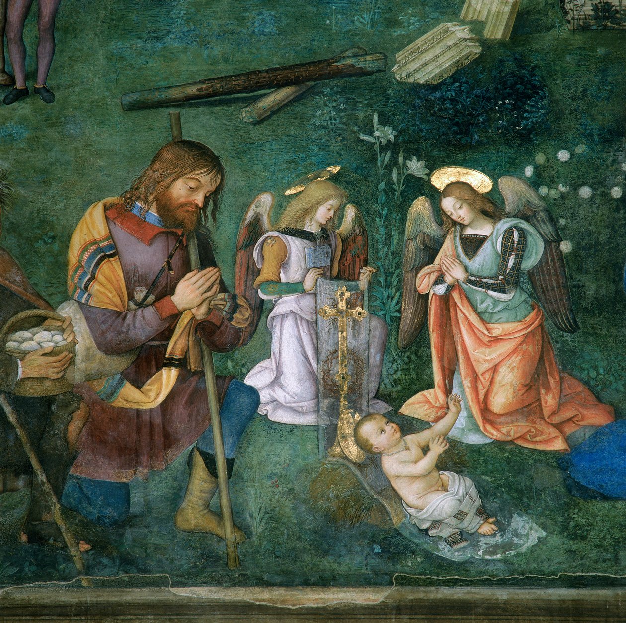 Kristusbarnet, detalj om fødselen av Bernardino di Betto Pinturicchio
