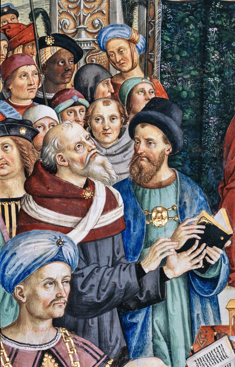 Piccolomini-biblioteket, sørvestveggen: “ Pius II presiderer over Diet of Mantua, 1. juni av Bernardino di Betto Pinturicchio