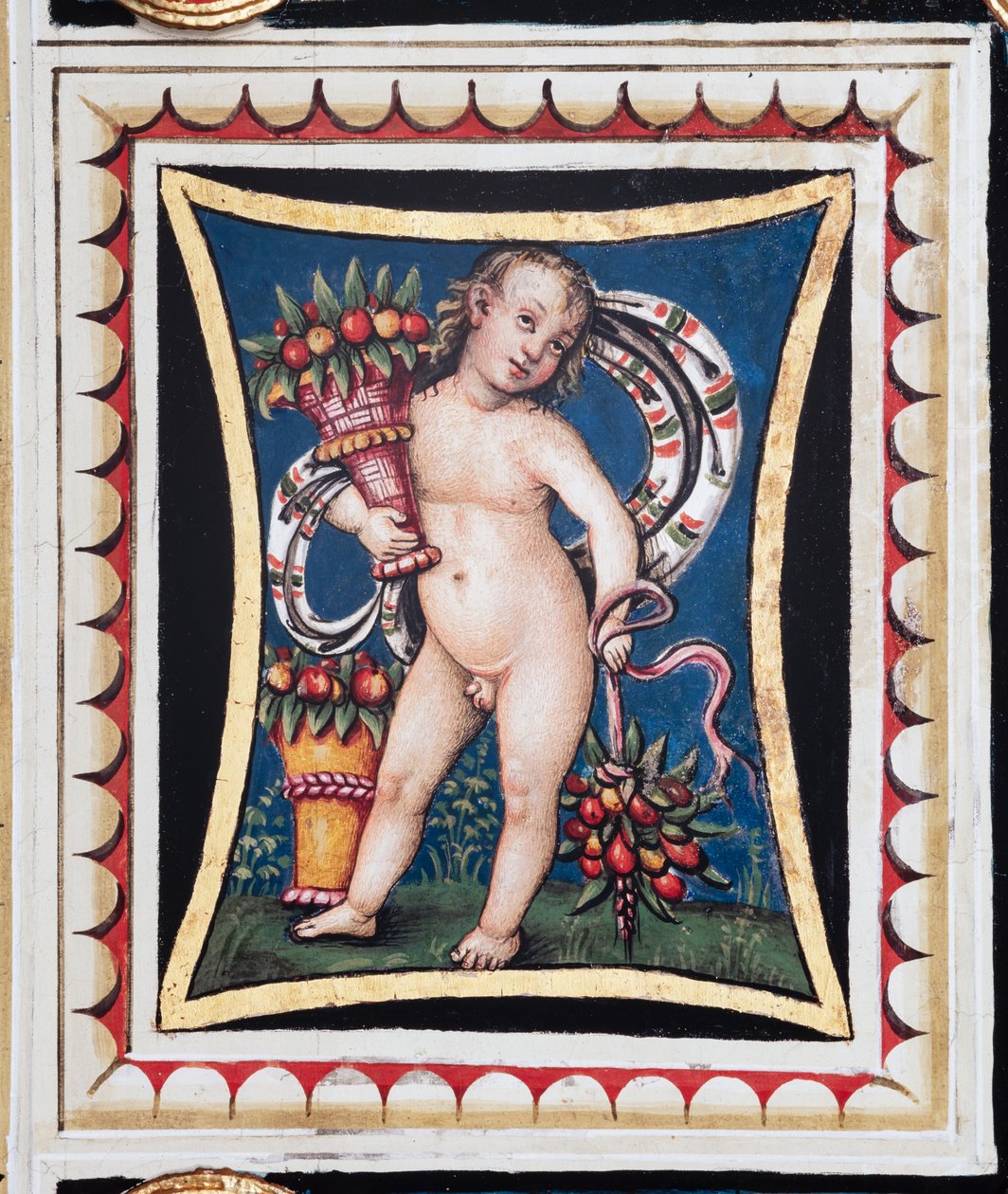 Piccolomini-biblioteket, taket, panel med allegori om årstidene: «Vår», freskomaleri av Bernardino di Betto, kjent som Pinturicchio. av Bernardino di Betto Pinturicchio