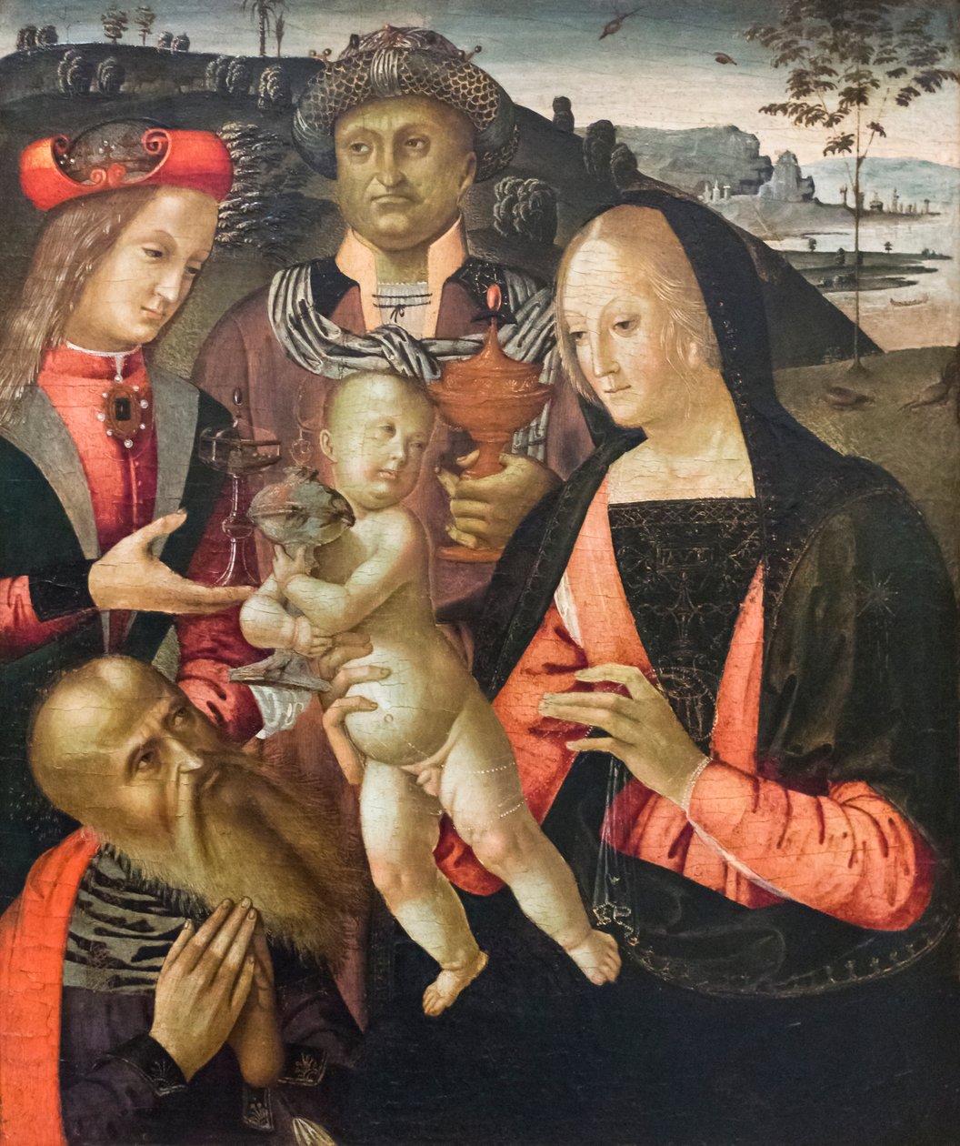 Adoration of the Magi (tempera på panel) av Bernardino di Mariotto