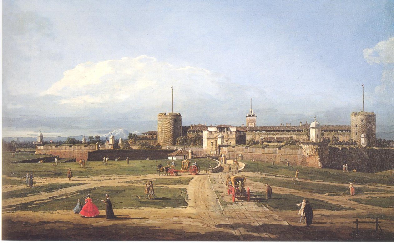 Sforzesco slott i Milano av Bernardo Bellotto