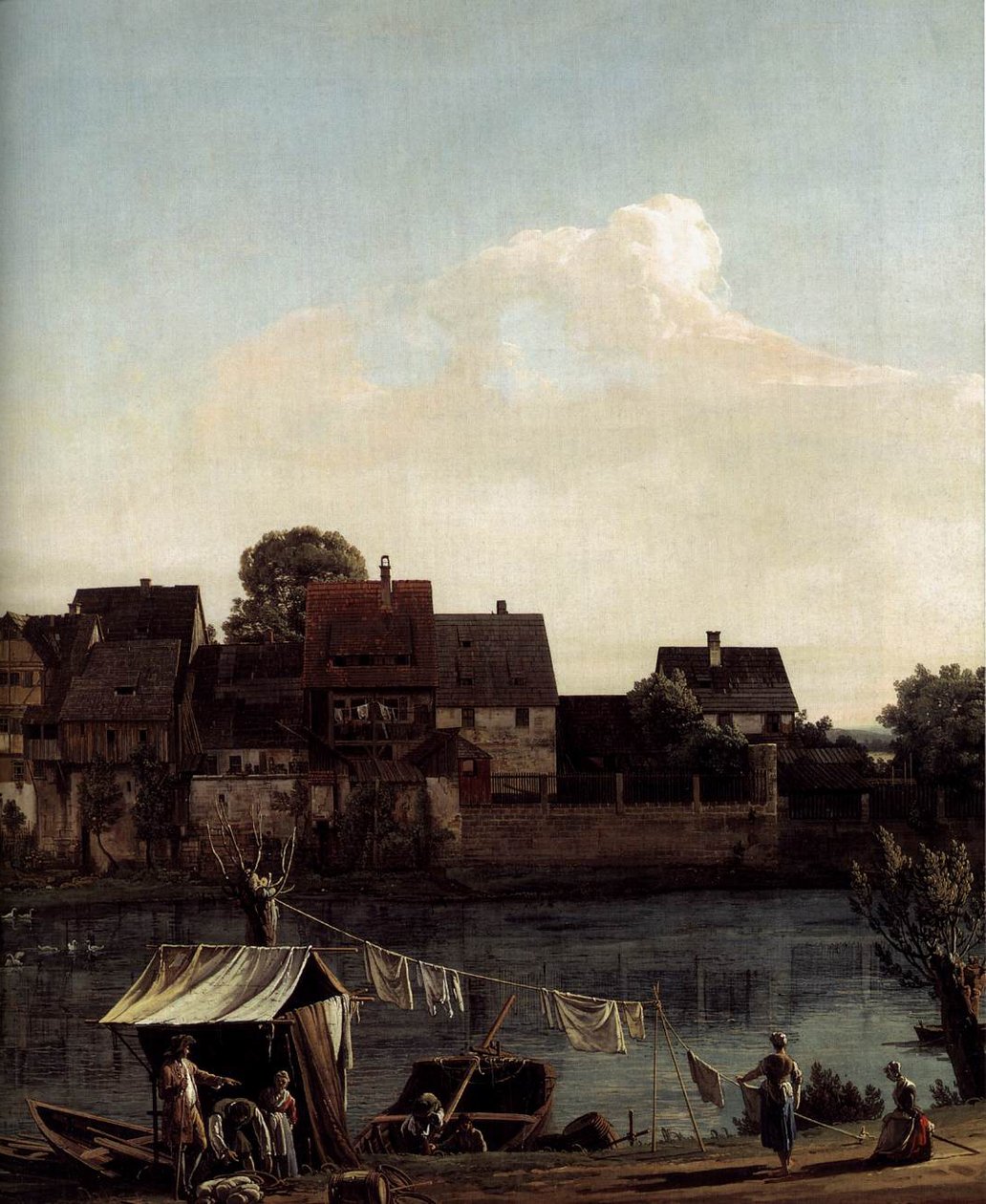 Pirna sett fra havnebyen av Bernardo Bellotto