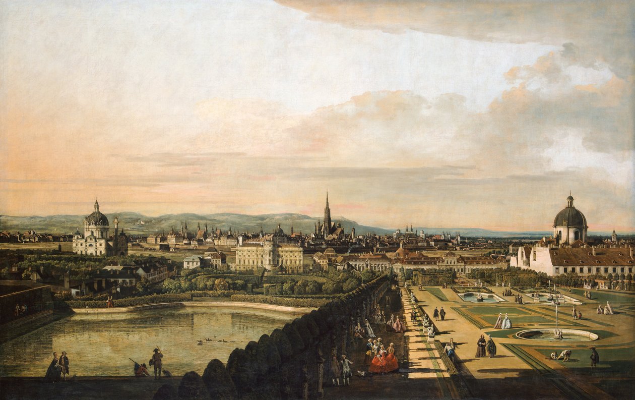 Wien sett fra Belvedere -palasset av Bernardo Bellotto