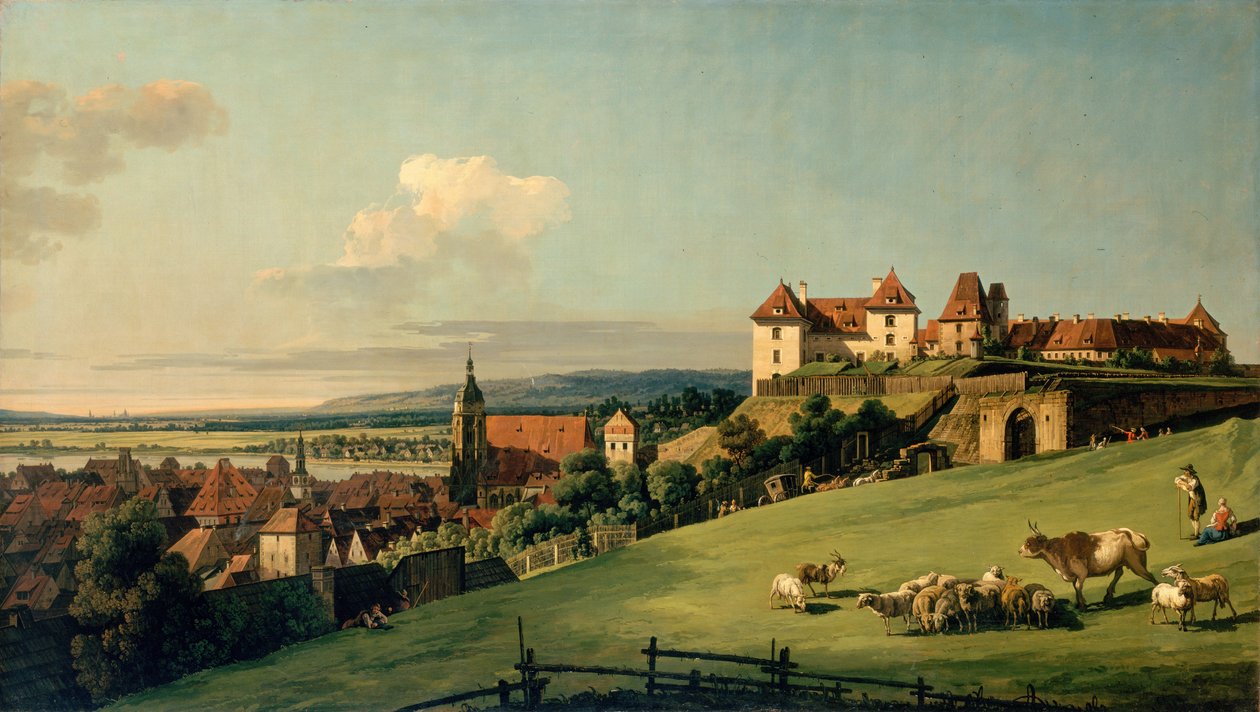Utsikt over Pirna fra Sonnenstein slott av Bernardo Bellotto