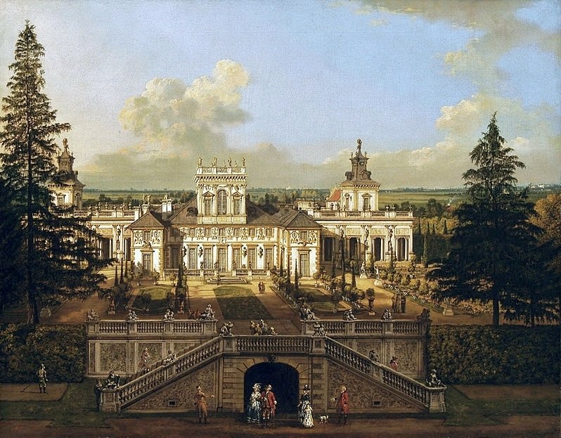 Wilanów -palasset sett fra hagen av Bernardo Bellotto