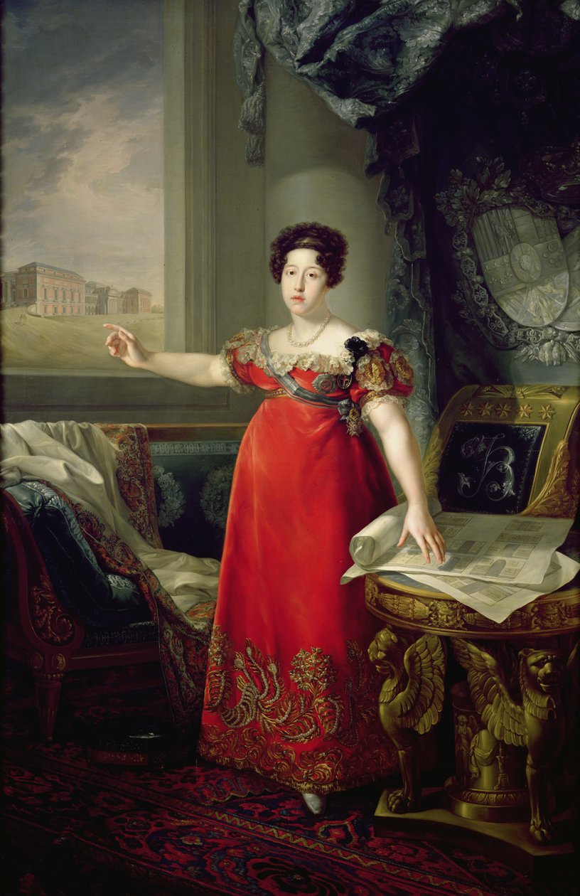 Dronning Dona Maria Isabel de Braganza, 1829 av Bernardo Lopez y Piquer