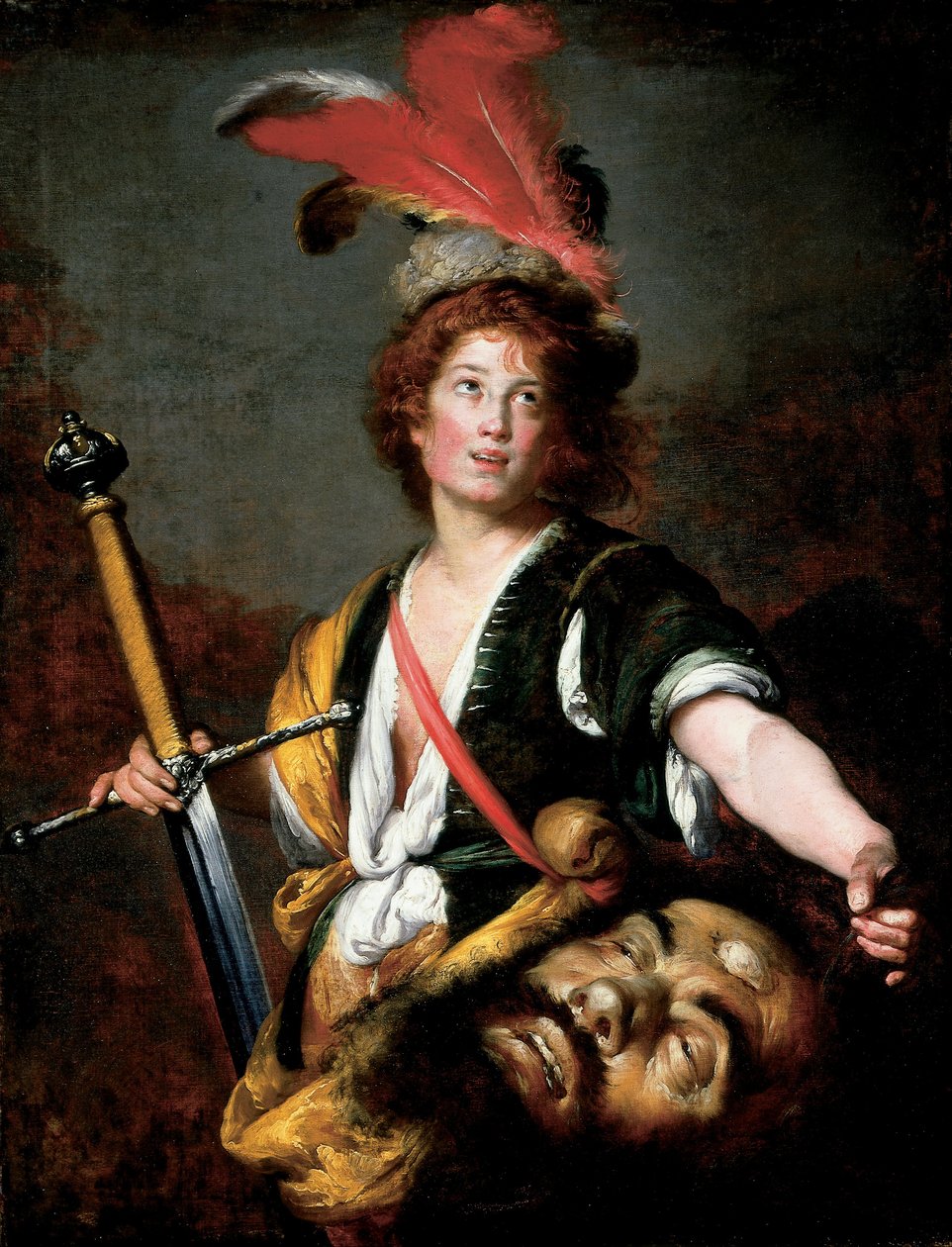 David med sjefen for Goliat av Bernardo Strozzi