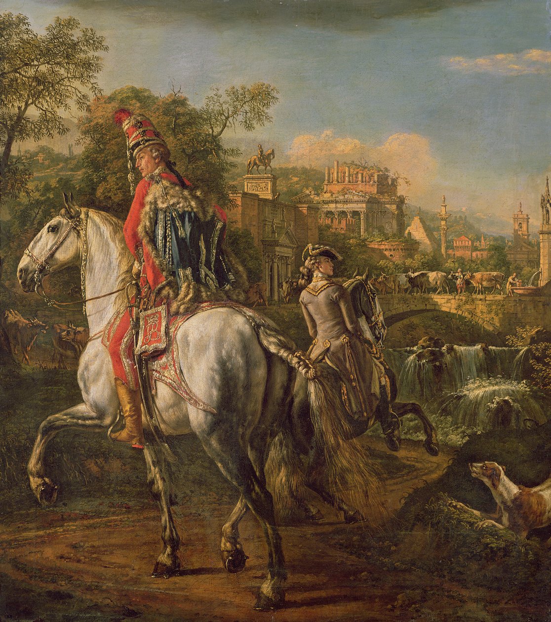 En husar til hest, 1773 av Bernardo Bellotto