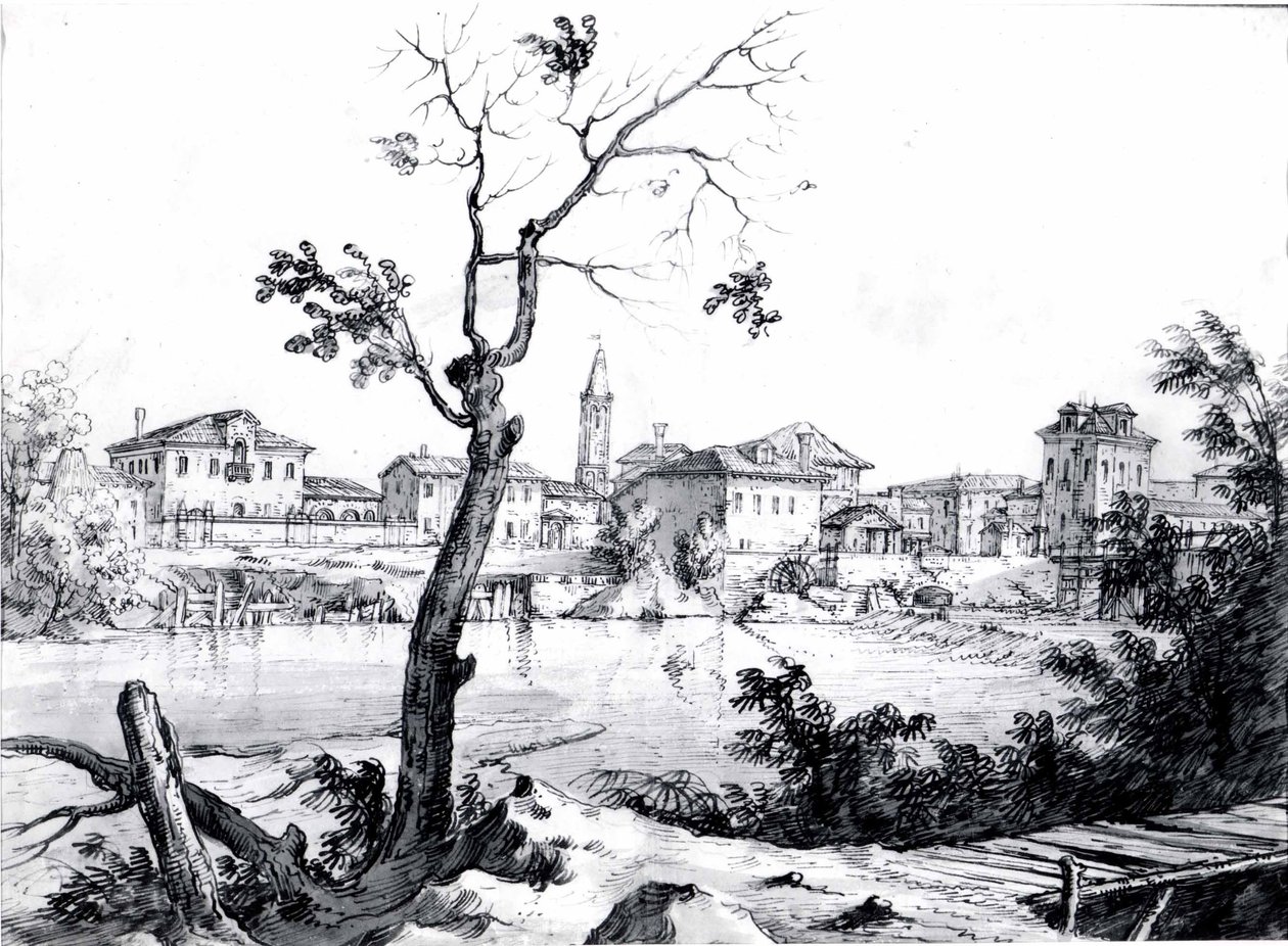 En landsby ved Brenta av Bernardo Bellotto