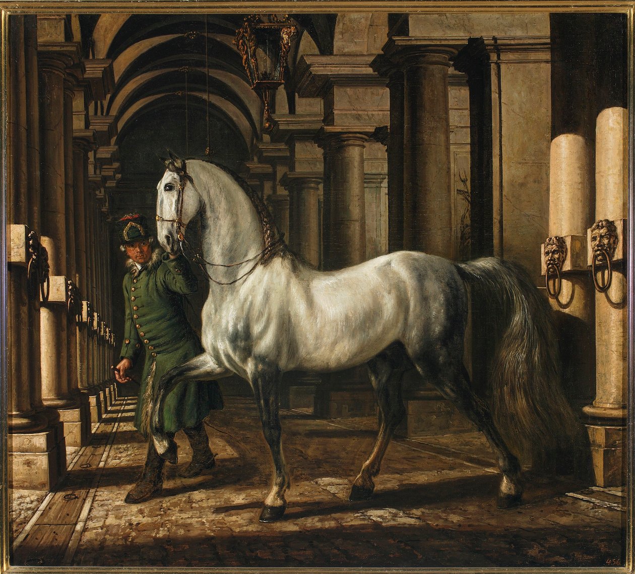 Stallgutt som leier en hest av Bernardo Bellotto