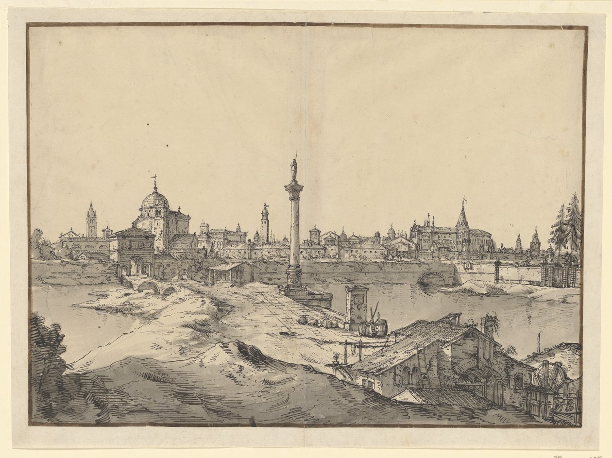 Fantasiutsikt over Padova av Bernardo Bellotto