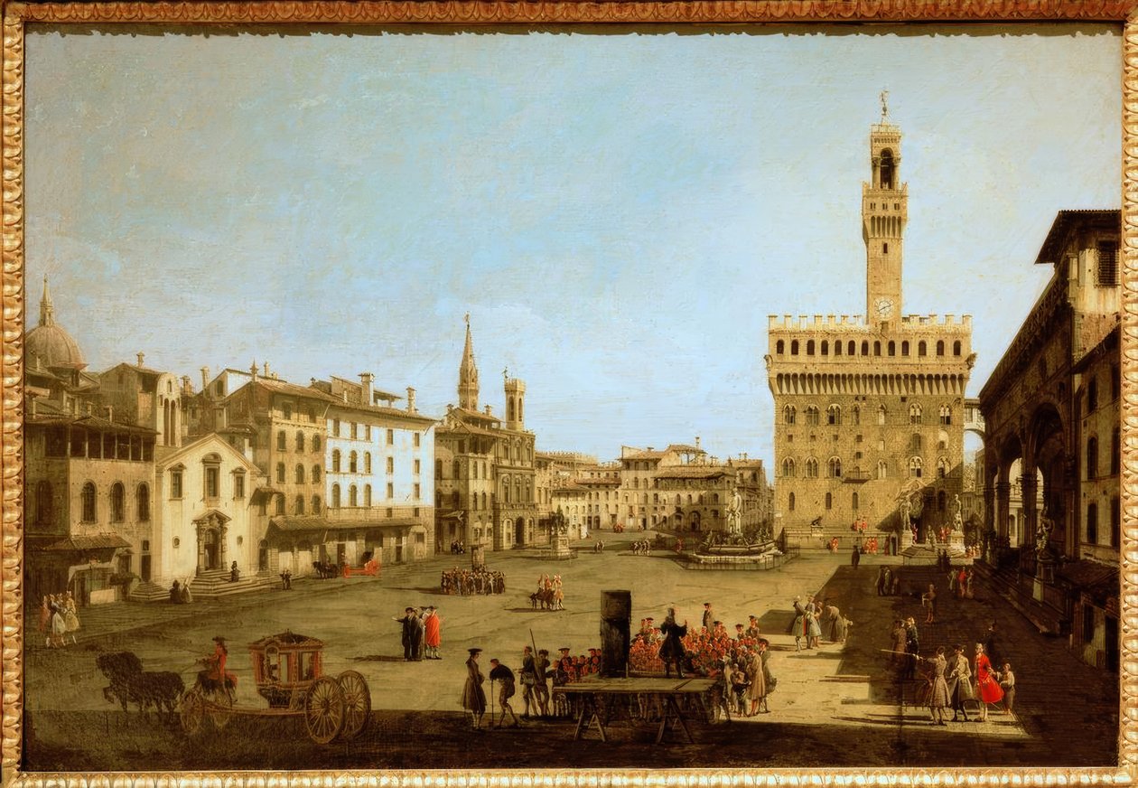 Piazza della Signoria av Bernardo Bellotto