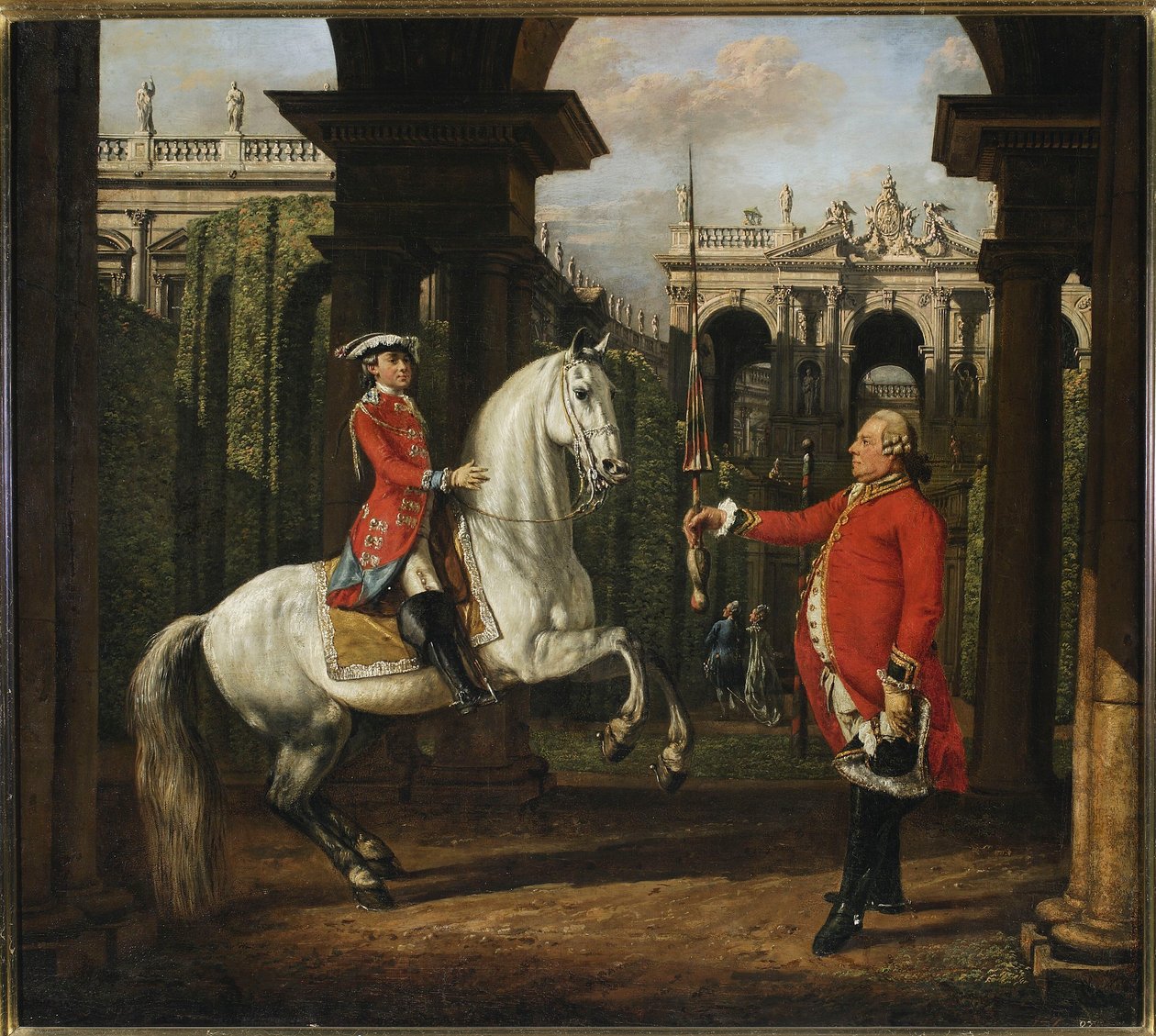 Oberst Koenigsfels underviser prins Józef Poniatowski i ridning av Bernardo Bellotto