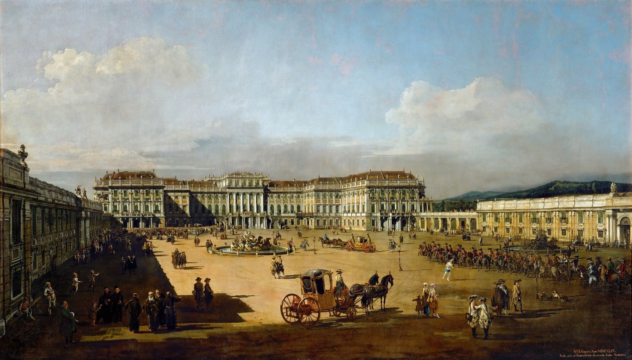 Schönbrunn-palasset sett fra forsiden, mellom 1758 og 1761 av Bernardo Bellotto