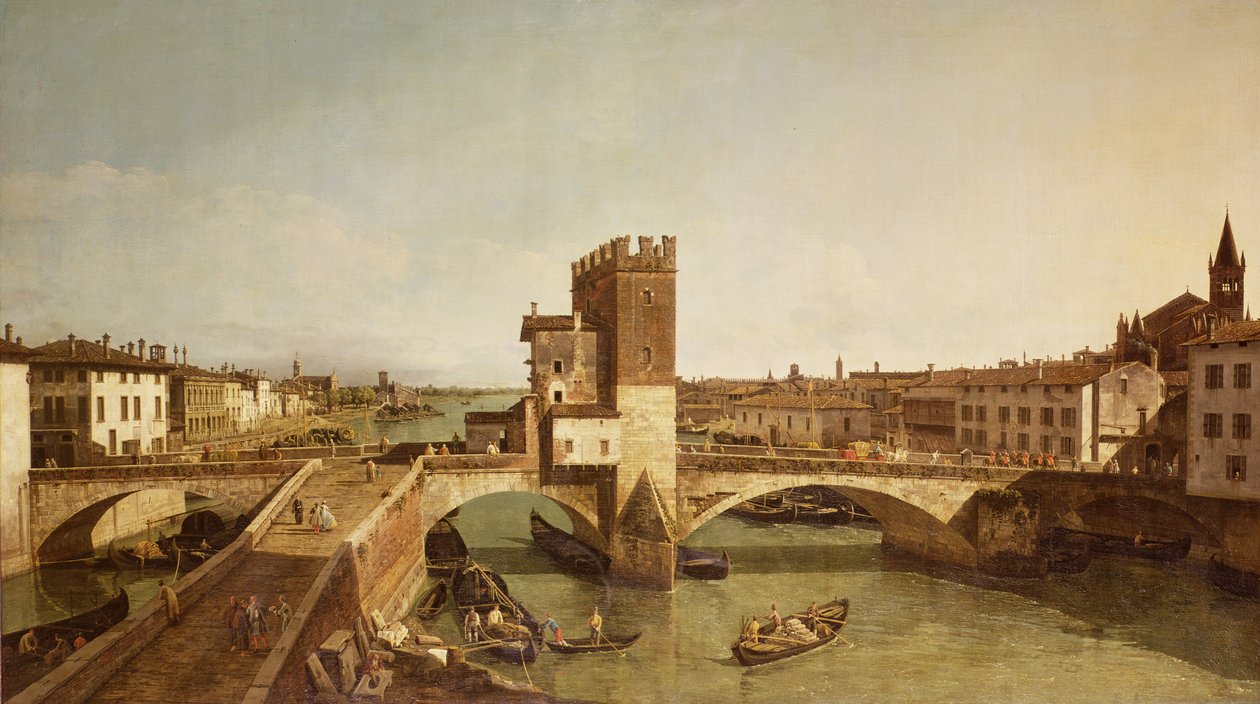 Broen ved Delle Navi, Verona av Bernardo Bellotto