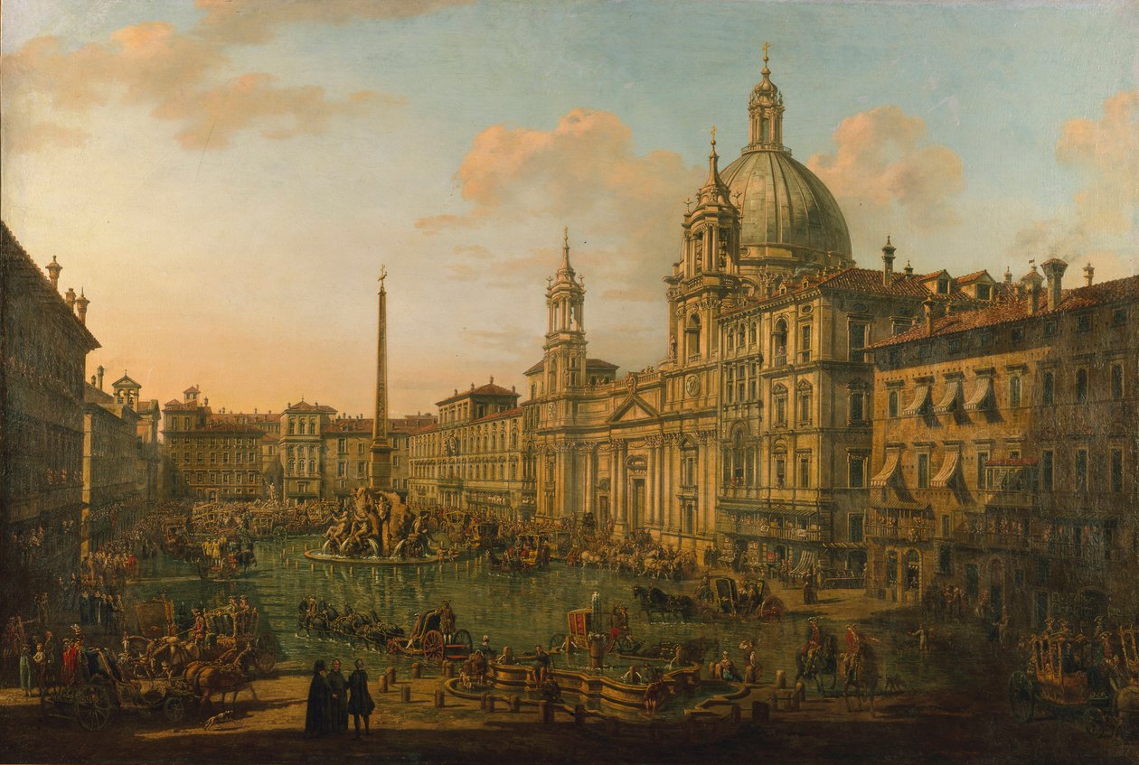 Piazza Navona i Roma, tidlig på 1740-tallet. av Bernardo Bellotto