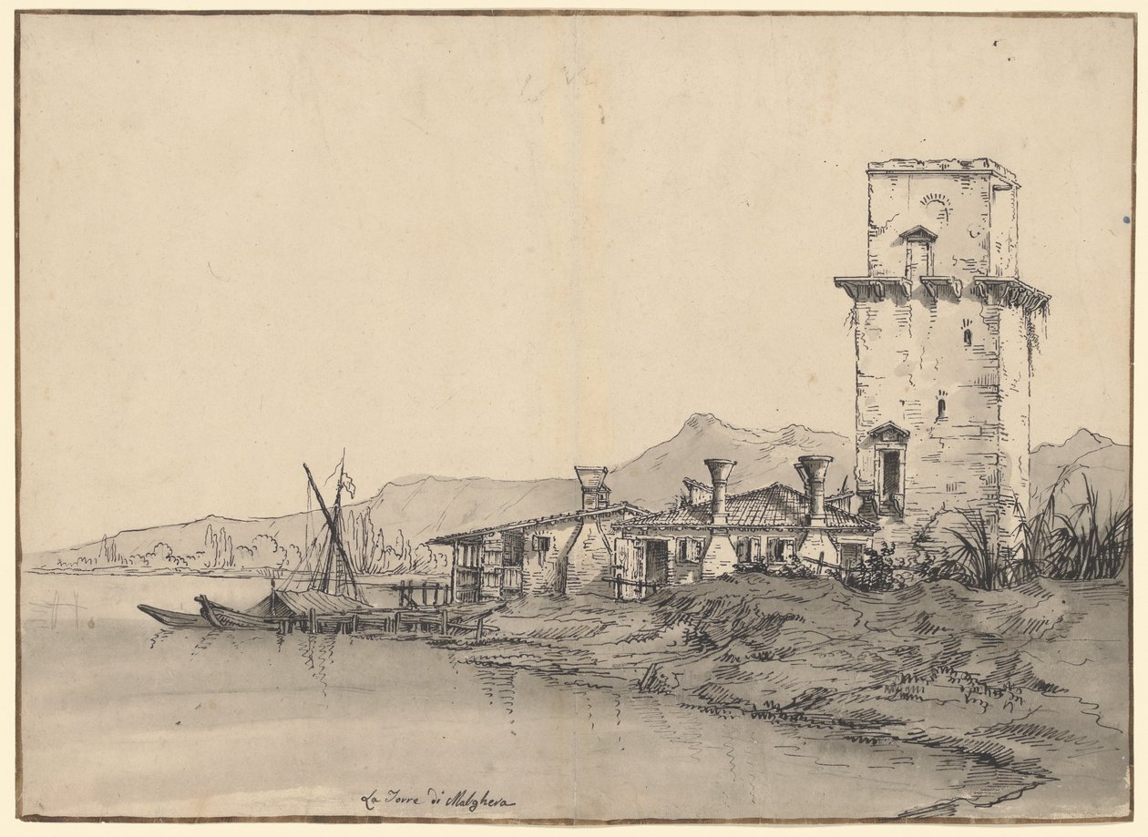 Tårnet i Marghera av Bernardo Bellotto