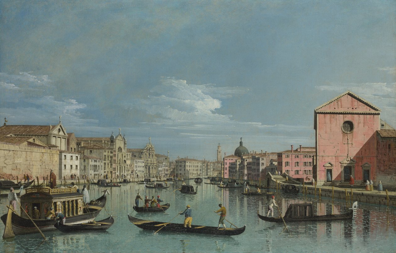 Venezia. Øvre del av Canal Grande vendt mot Santa Croce, 1740-tallet av Bernardo Bellotto