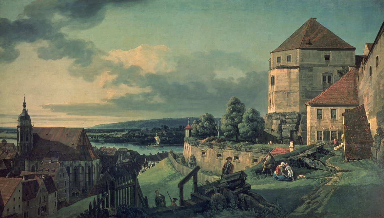Utsikt fra slottet (utsikt over Pirna) av Bernardo Bellotto