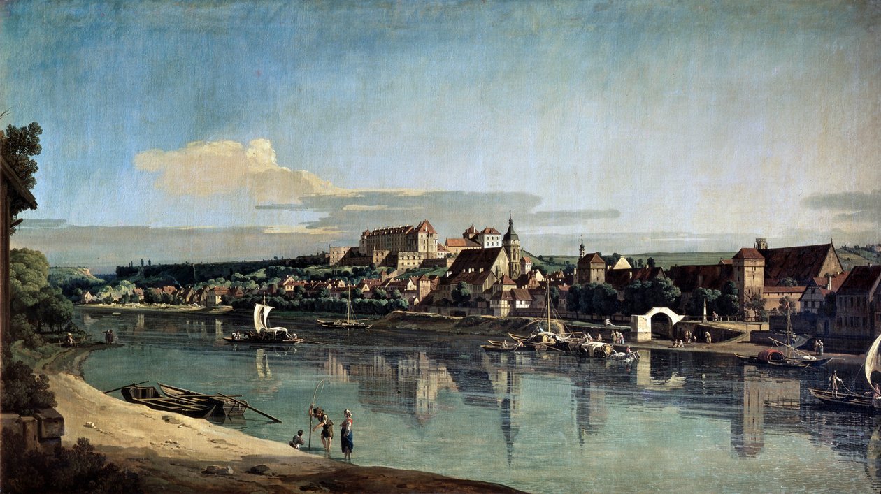 Utsikt over Pirna fra høyre bredd av Elben, c1753 av Bernardo Bellotto