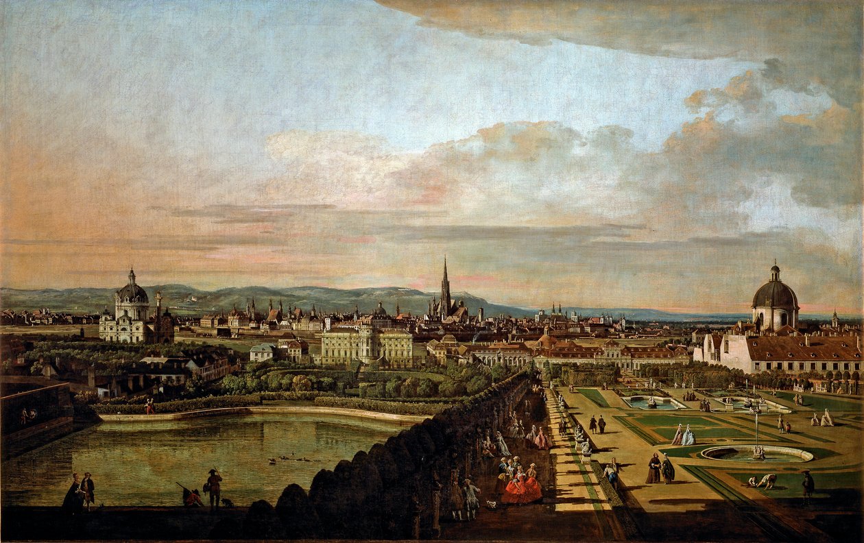 Utsikt over Wien fra Belvedere-maleriet av Bernardo Bellotto (1720-1780) 1758-1761 Søn. 136x214 cm Wien, Kunsthistorisches Museum av Bernardo Bellotto