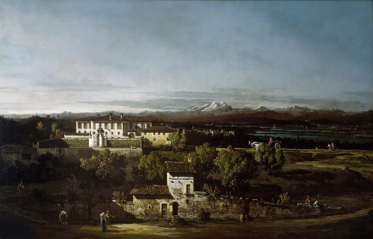 Utsikt over Villa Perabò, senere Melzi, i Gazzada, 1744. av Bernardo Bellotto
