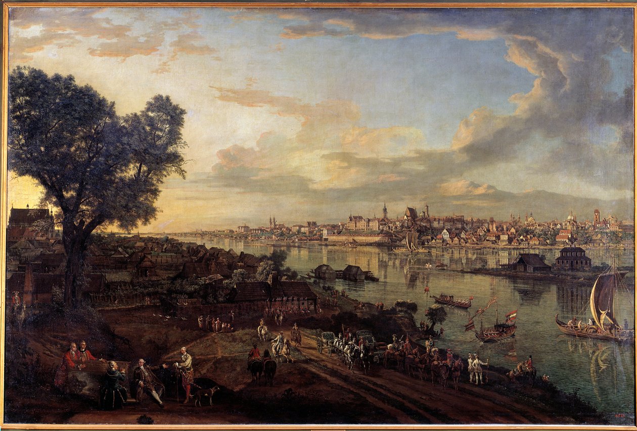Utsikt over byen Warszawa fra forstaden Praha Maleri av Bernardo Bellotto (1720-1780) av Bernardo Bellotto
