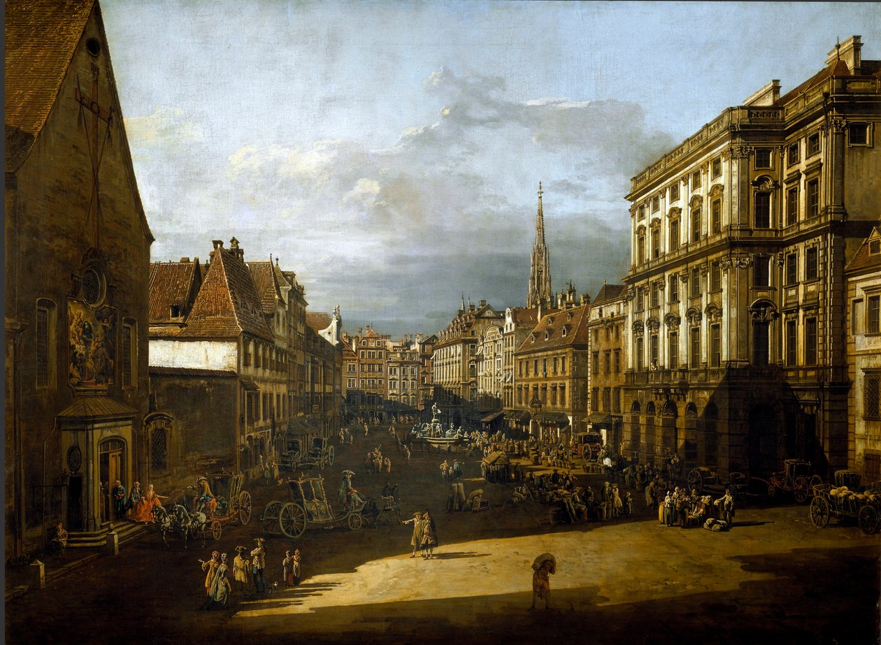 Utsikt over melmarkedet i Wien Maleri av Bernardo Bellotto (1720-1780) 1760 Søn. 116x155 cm Wien, Kunsthistorisches Museum av Bernardo Bellotto