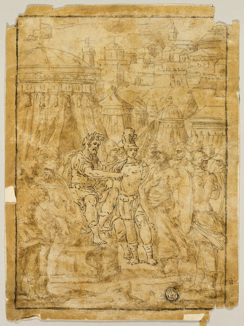 Illustrasjon til scene fra frigjøringen av Jerusalem (Gerusalemme Liberata) av Bernardo Castello