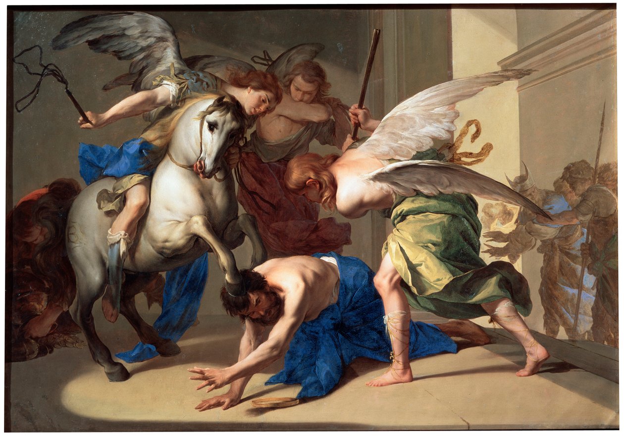 Utvisningen av Heliodorus fra tempelet, c1650 av Bernardo Cavallino
