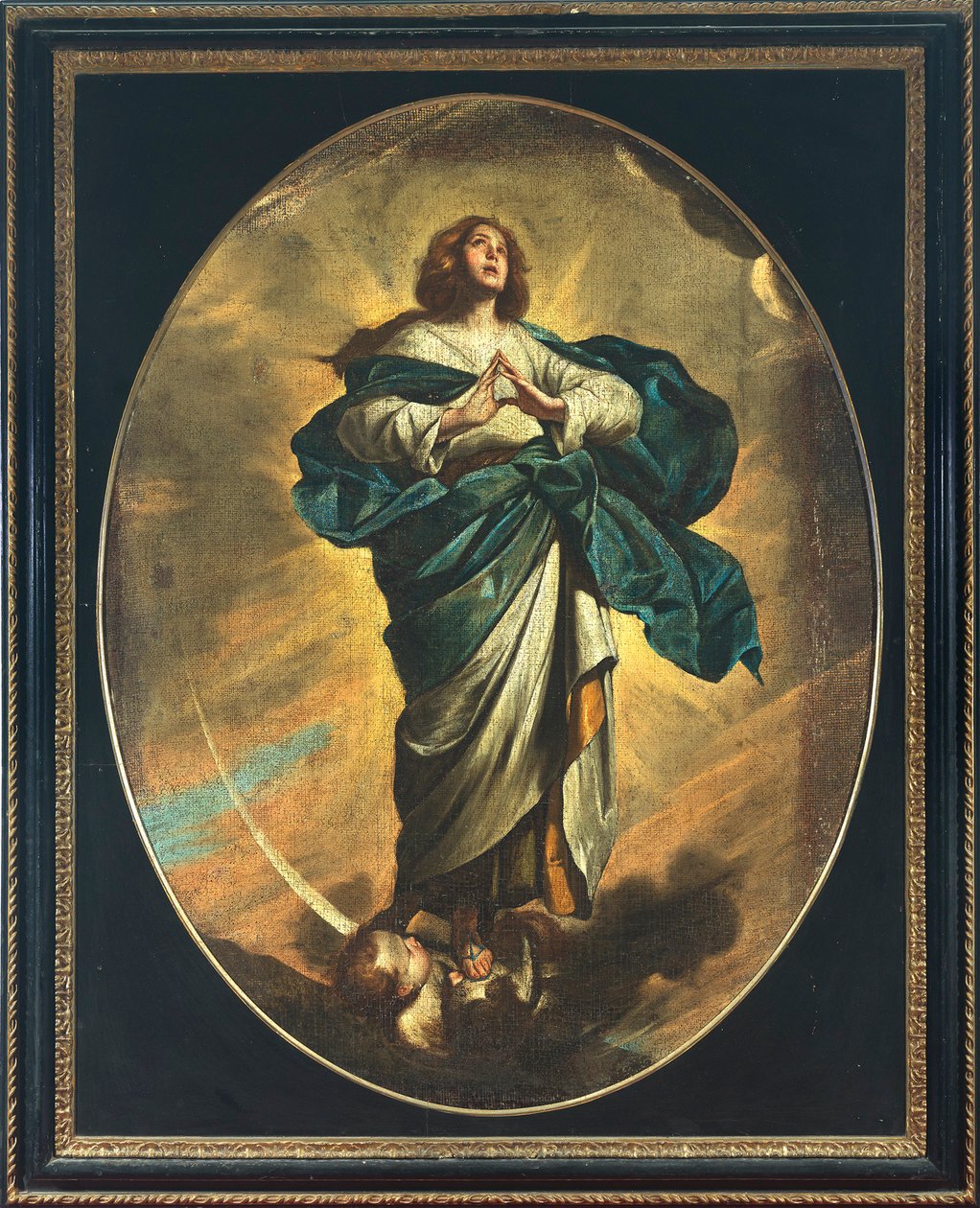 Jomfruens ubesmittede unnfangelse, hushjelp fra 1600-tallet.. av Bernardo Cavallino