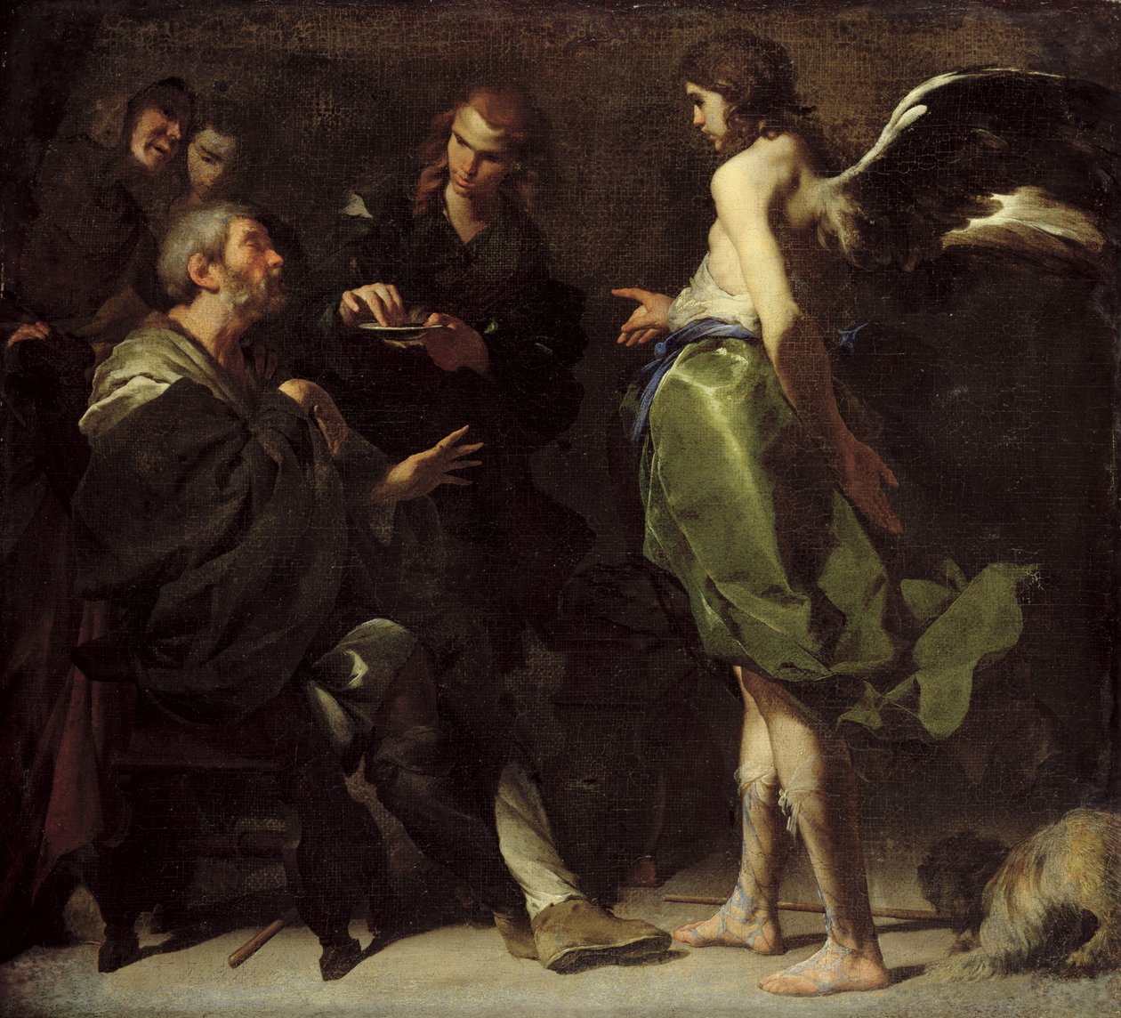 Den unge Tobias helbreder sin blinde far, ca. 1640-tallet av Bernardo Cavallino