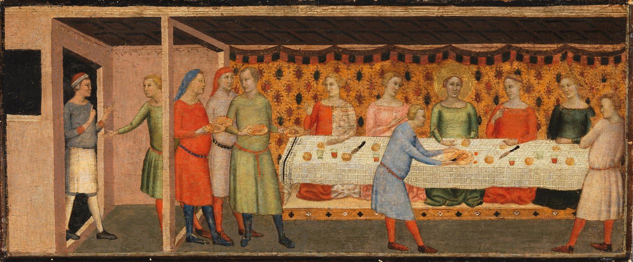 Den hellige Cecilias bryllupsfest av Bernardo Daddi