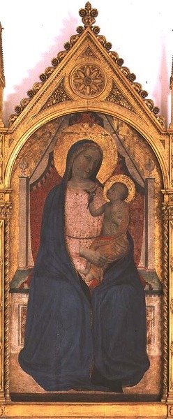 Madonna og barn (tempera på panel) av Bernardo Daddi