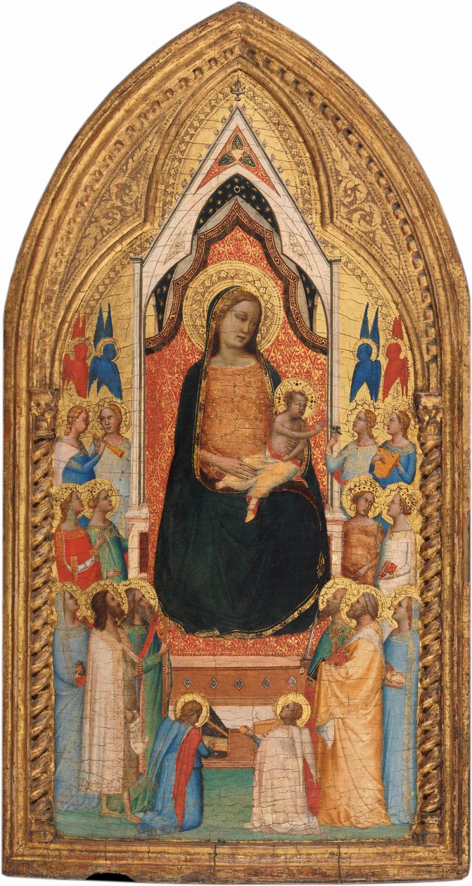 Madonna og barn med hellige og engler, ca. 1345. av Bernardo Daddi