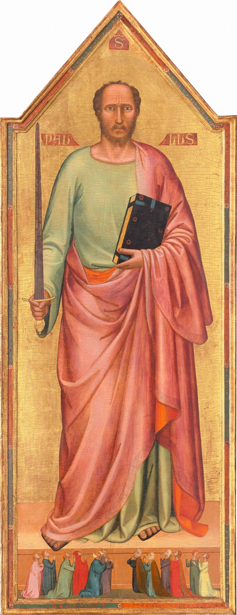 Saint Paul og en gruppe tilbedere av Bernardo Daddi