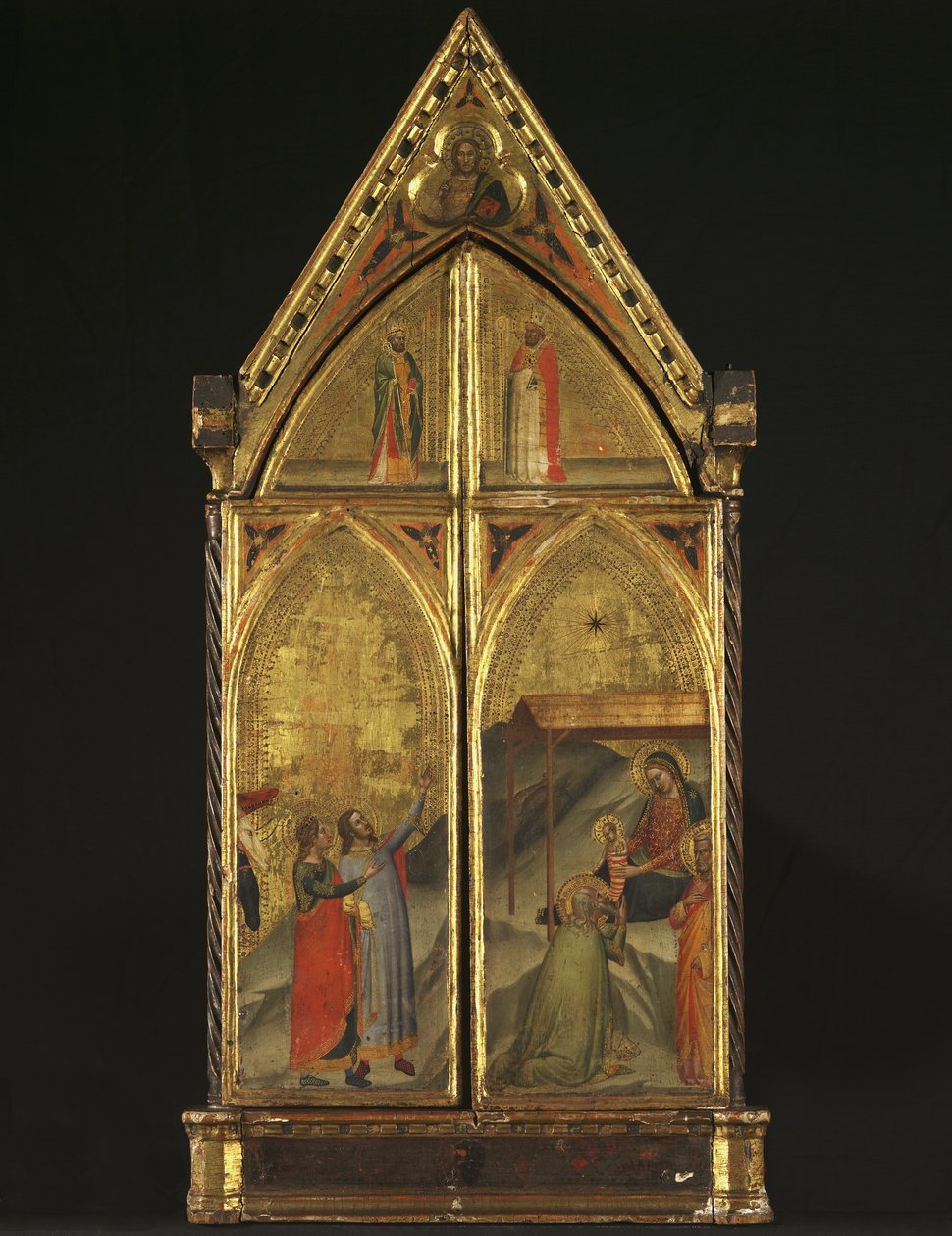 Triptych - Jomfruen og barnet tronet med hellige, 1338 av Bernardo Daddi