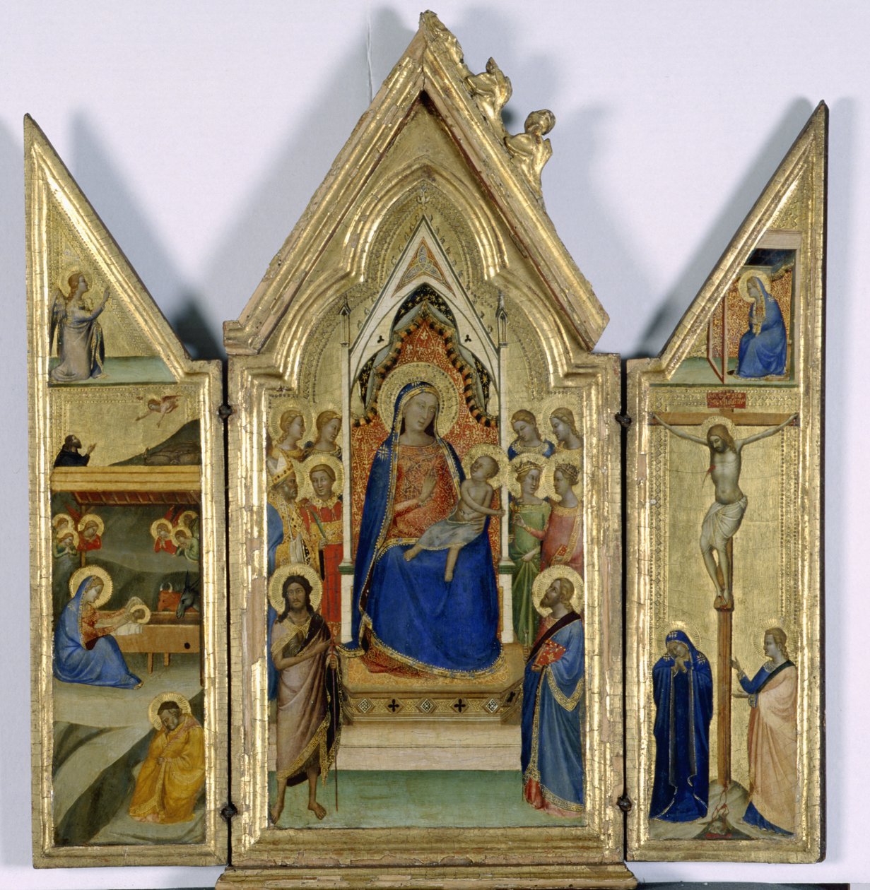 Triptyk med Madonna og barn; av Bernardo Daddi