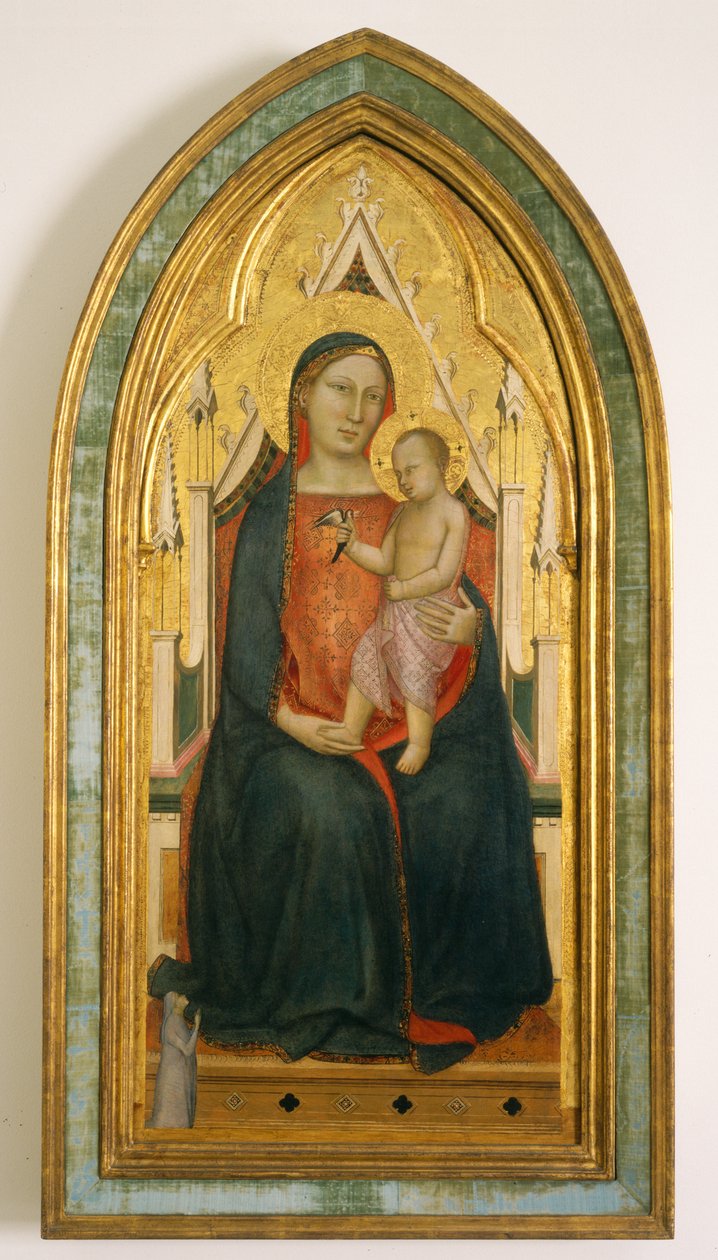 Jomfru Maria og barnet med donor, sent på 1340-tallet (eggtempera med gull på tre) av Bernardo Daddi